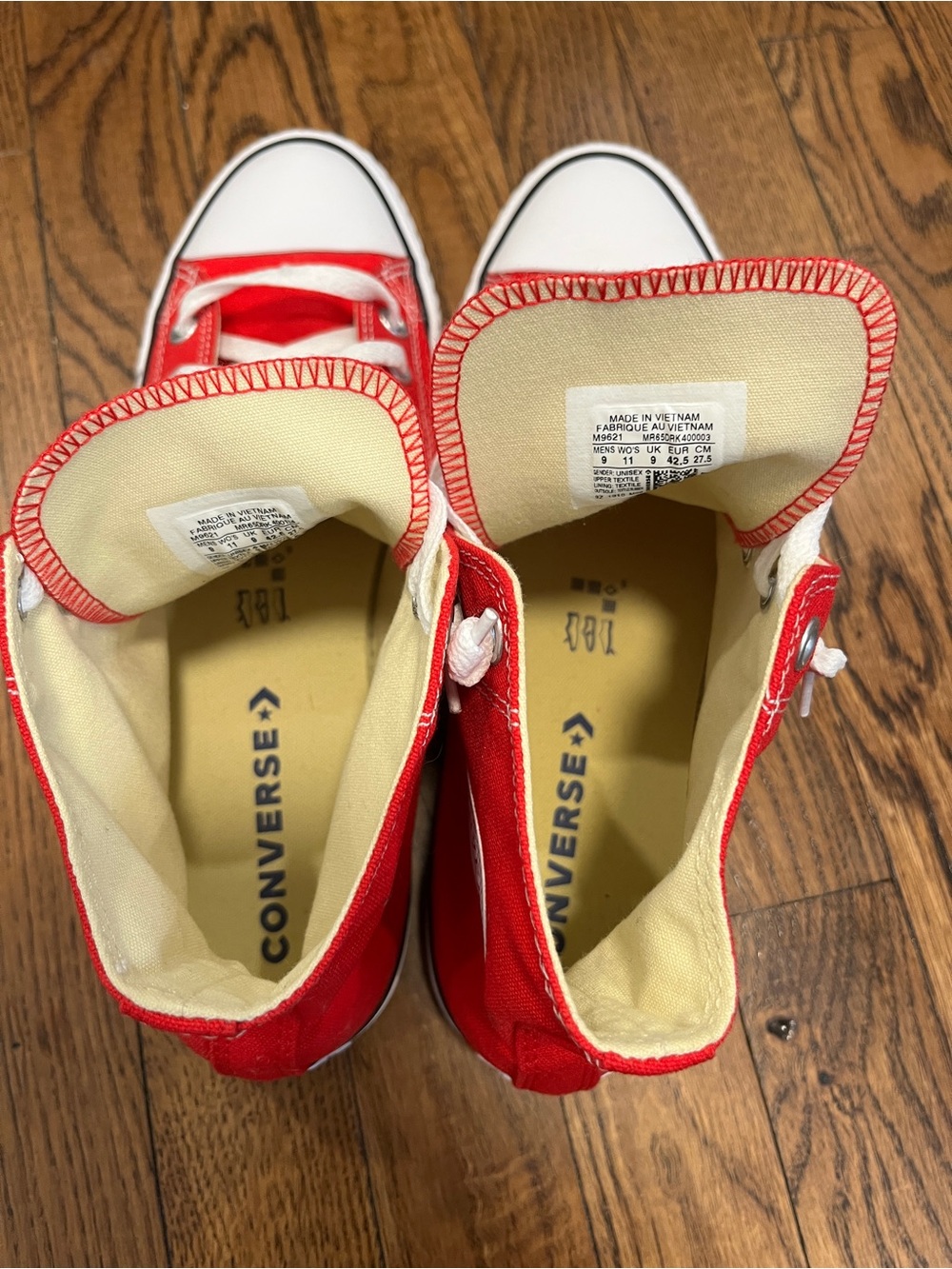 Red Converse All Star Chuck Taylors High Tops - Picture 6 of 10